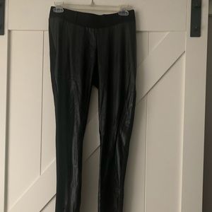 Seraphine leather panel maternity leggings
